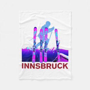 Innsbruck Skifahren & Snowboarden Retro 90er Fleecedecke