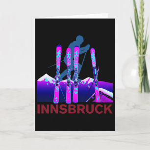 Innsbruck Skifahren und Snowboardfahren Retro 90er Karte