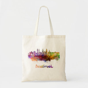 Innsbruck skyline im Watercolor Tragetasche
