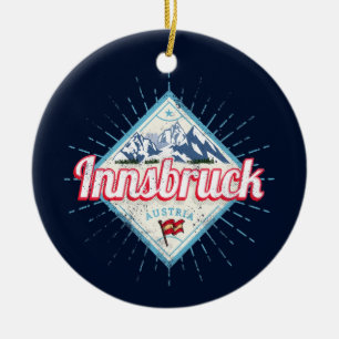 Innsbruck Tirol Österreich Retro Alpen Vintag Keramik Ornament
