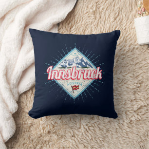 Innsbruck Tirol Österreich Retro Alpen Vintag Kissen