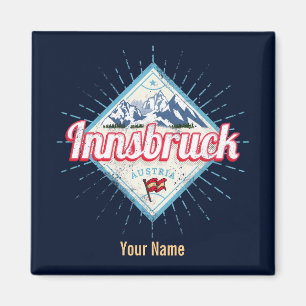 Innsbruck Tirol Österreich Retro Alpen Vintage Magnet