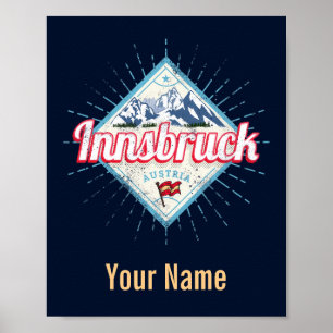 Innsbruck Tirol Österreich Retro Alpen Vintage Poster