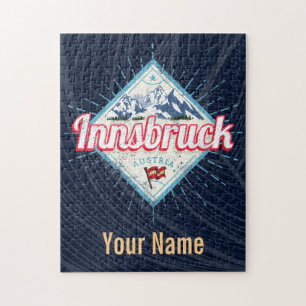 Innsbruck Tirol Österreich Retro Alpen Vintage Puzzle