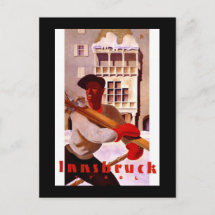"Innsbruck" Vintage Travel Poster Postkarte