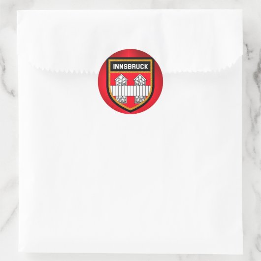 Innsbrucker Flagge Runder Aufkleber (Tasche)