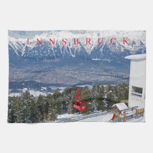 Innsbrucker Luftseilbahn mit Aussicht Teetücher Geschirrtuch