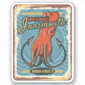 Innsmouth Bait und Tackle Fischen Lovecraft Aufkleber (Vorderseite)