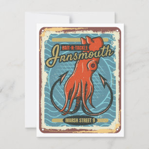 Innsmouth Bait und Tackle Fischen Lovecraft Feiertagskarte
