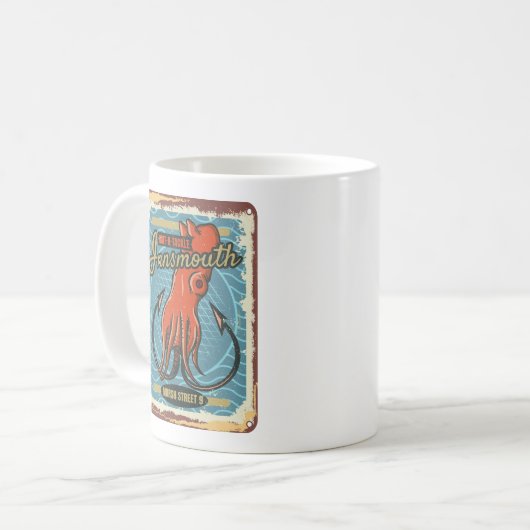 Innsmouth Bait und Tackle Fischen Lovecraft Kaffeetasse (Vorderseite Links)