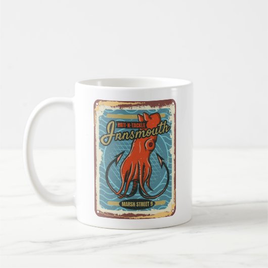 Innsmouth Bait und Tackle Fischen Lovecraft Kaffeetasse (Links)