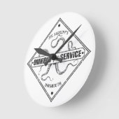 Innsmouth Bus Service Joe Sargent Runde Wanduhr (Winkel)