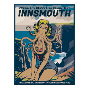 Innsmouth Button-up Cthulhu Reiseplaner Lovecraft Poster