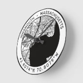 Innsmouth City Map Lovecraft Runde Wanduhr (Winkel)