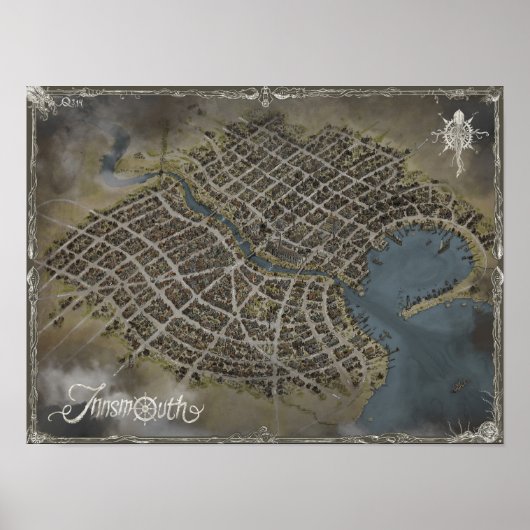 Innsmouth Map, Lovecraft world Poster (Vorne)
