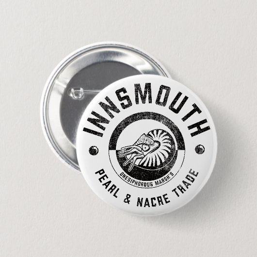 Innsmouth Marsh's Pearl Trade Lovecraft Button (Vorne & Hinten)