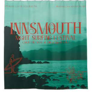 Innsmouth Night Surfing Festival Poster Duschvorhang