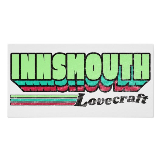 Innsmouth Retro Label Lovecraft Poster (Vorderseite)