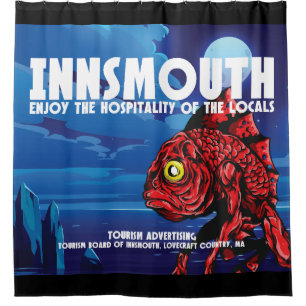 Innsmouth Vintage Travel Poster Lovecraft Duschvorhang