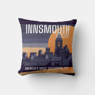 Innsmouth Vintage Travel Poster Lovecraft Kissen