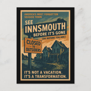 Innsmouth vor der Fahrt - eine Stadt am Meer Feiertagspostkarte