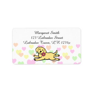 Inocent Yellow Labrador Puppy Cartoon Adressaufkleber