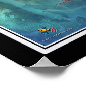 Inouye Intl Airport Honolulu Hawaii Satellitenkart Poster (Ecke)