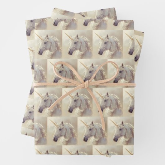 Inpakpapier met Witte Unicorn Sparkle Geschenkpapier Set (Beispiel)