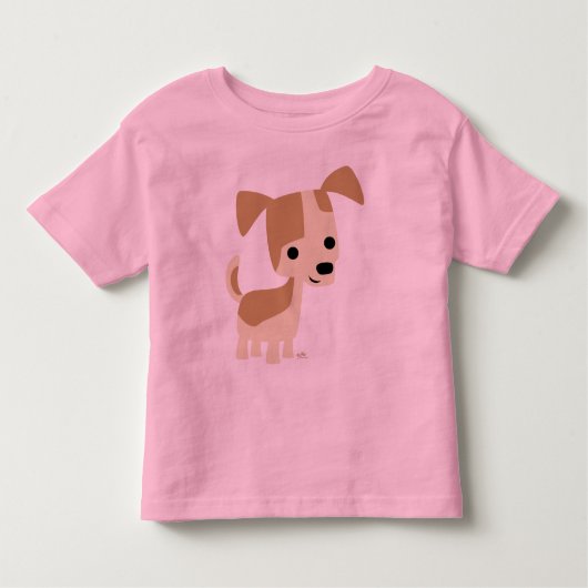 Inquisitive kleine Hund Cartoon Kleinkind T - Shir Kleinkind T-shirt (Vorderseite)