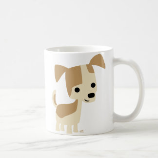 Inquisitive kleine Hündin Cartoon Tasse