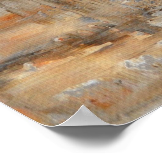 'Inquisitive' neutrale Abstrakt Art Poster Print (Ecke)