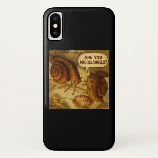 Inquisitive Snail & Michelangelo Parody Cartoon  Case-Mate iPhone Hülle (Rückseite)