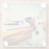 Inquisitiver Hund - Untersetzer aus Glas (Rückseite)