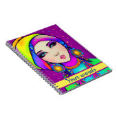 Inquisitives Whimsical Girl Spiral Foto Notebook Notizblock (Rechte Seite)