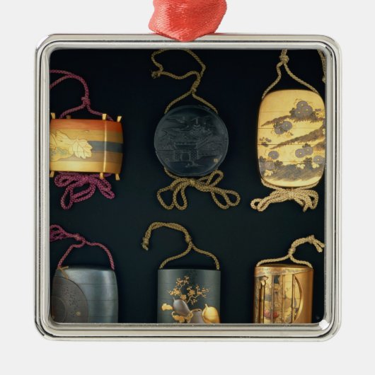 Inro-Hüllen, 19. Jahrhundert Silbernes Ornament (Vorne)