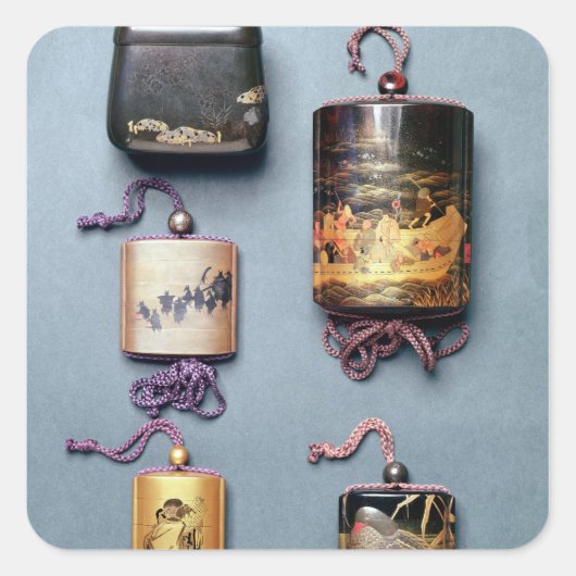 Inro- und Tabakbeutel Quadratischer Aufkleber (Vorderseite)