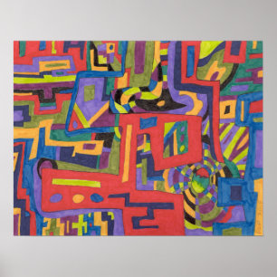 ins Netz, abstrakt Poster