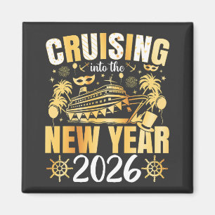 Ins neue Jahr 2026 cruisen Quadrat Magnet