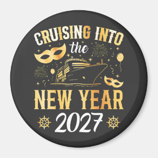 Ins neue Jahr 2027 cruisen Kreis Magnet