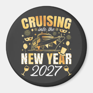 Ins neue Jahr 2027 cruisen Kreis Magnet