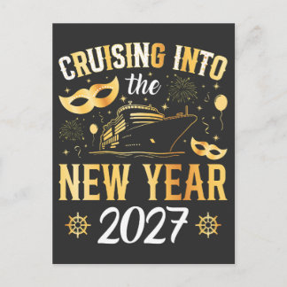 Ins neue Jahr 2027 cruisen Postkarte