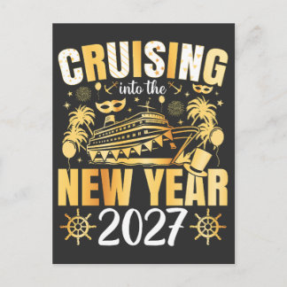 Ins neue Jahr 2027 cruisen Postkarte