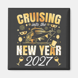 Ins neue Jahr 2027 cruisen Quadrat Magnet