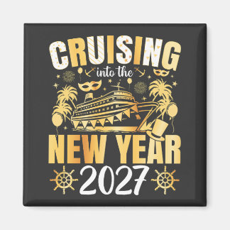 Ins neue Jahr 2027 cruisen Quadrat Magnet