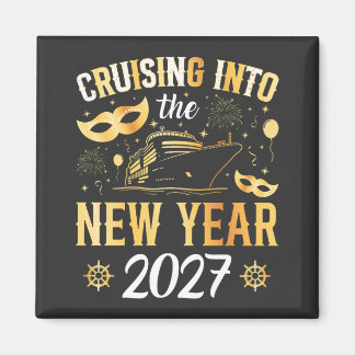 Ins neue Jahr 2027 cruisen Quadrat Magnet