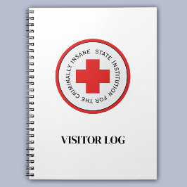 Insane Asylum Halloween-Besucherlogan Anmelden Notizblock