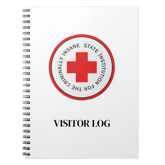 Insane Asylum Halloween-Besucherlogan Anmelden Notizblock (Vorderseite)