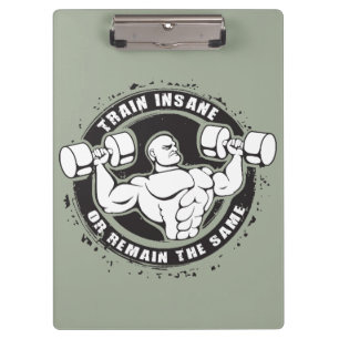 Insane oder bleibende Bodybuilding Klemmbrett