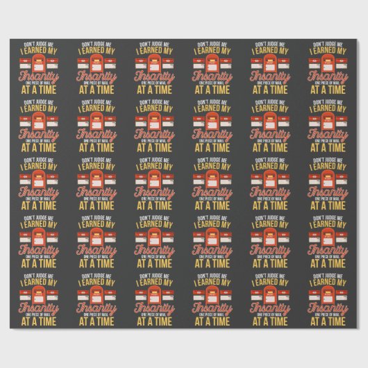 Insane Postman Funny Christmas Remüde Mailman Geschenkpapier (Flach)