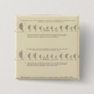 Insane, Statistischer US-Lithograph 1870 Button